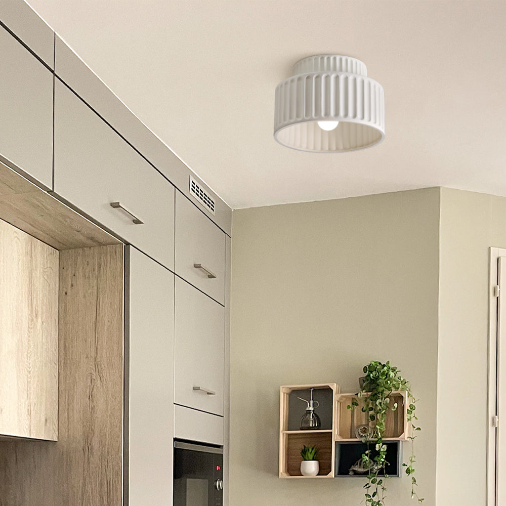 Vintage Creme Trommel Deckenleuchte