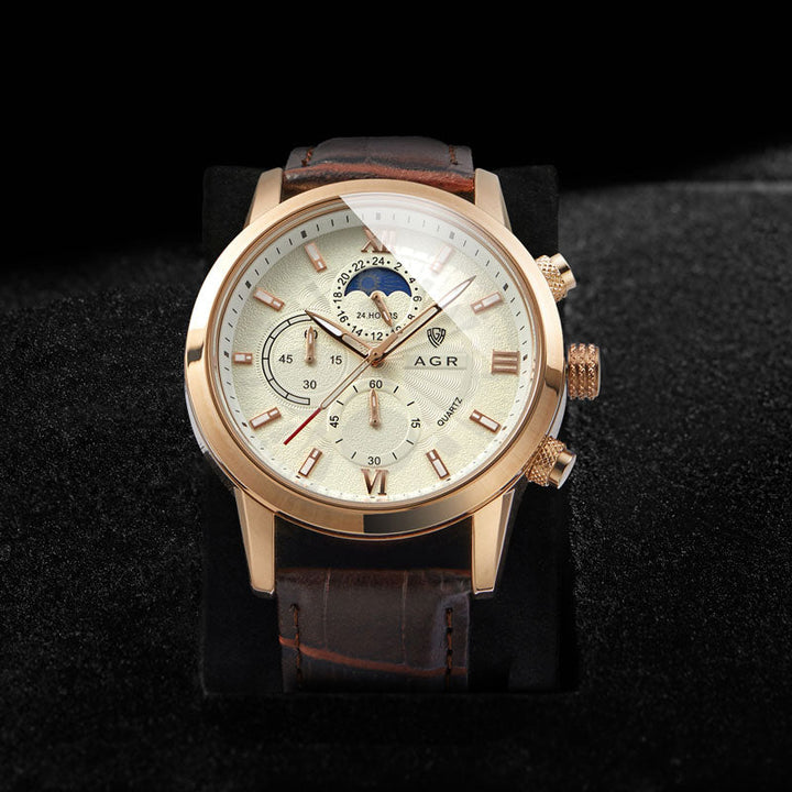Luxurious Leather Quartz Watch