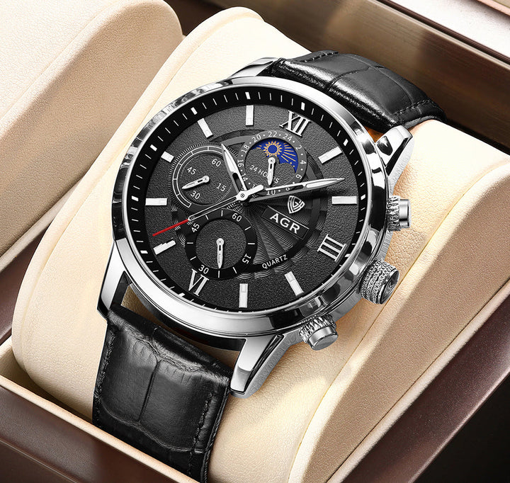 Luxurious Leather Quartz Watch