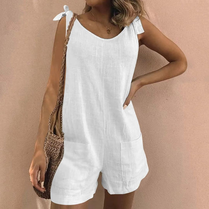 Xenia – Playsuit mit gebundenen Schultern und Taschen