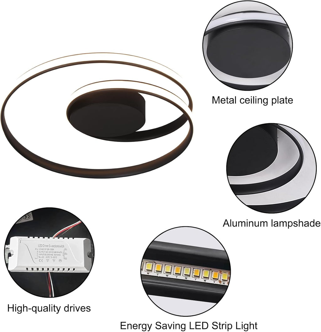 Dimmbarer Doppelring LED Deckenleuchte