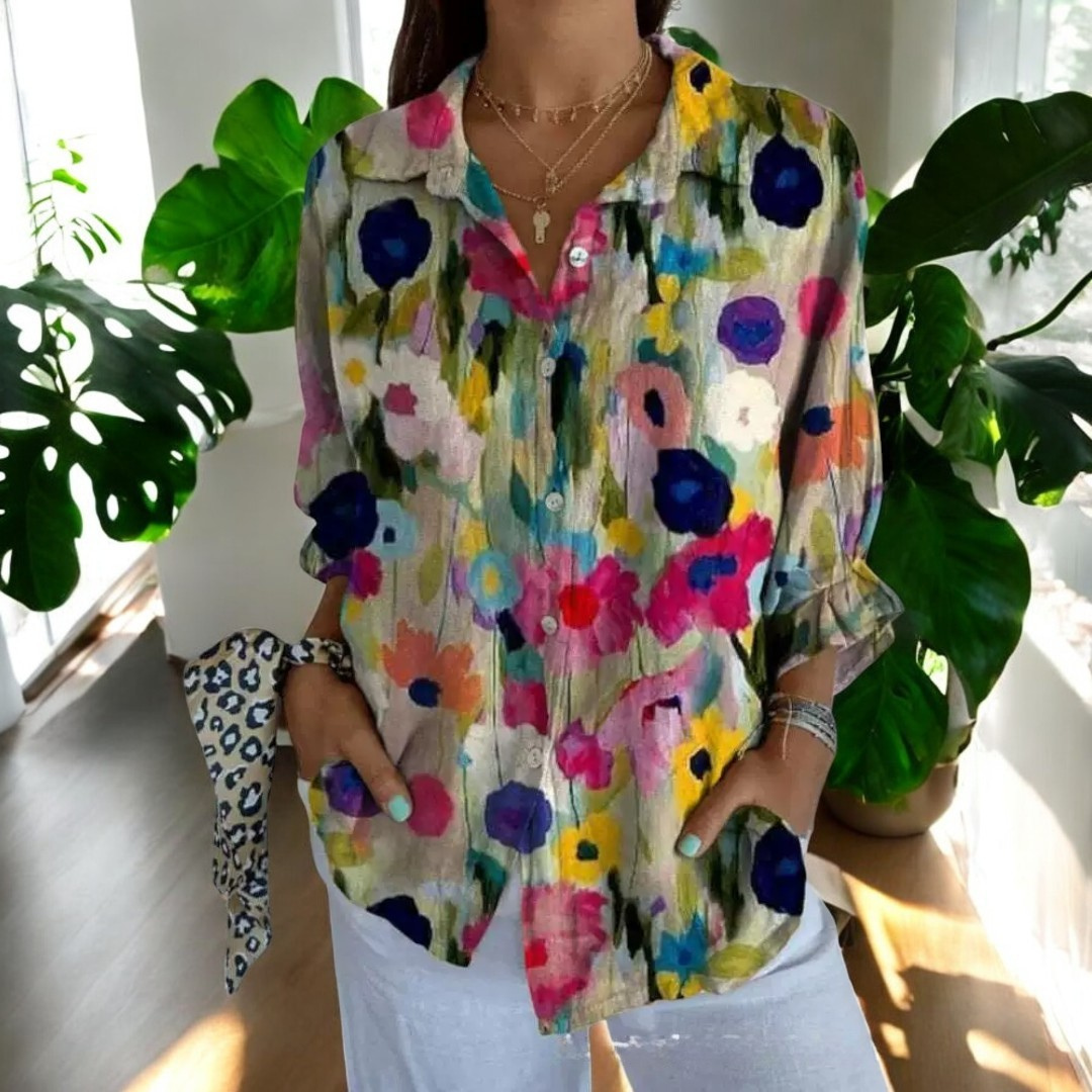 Irene | Stilvolle Blumenbluse