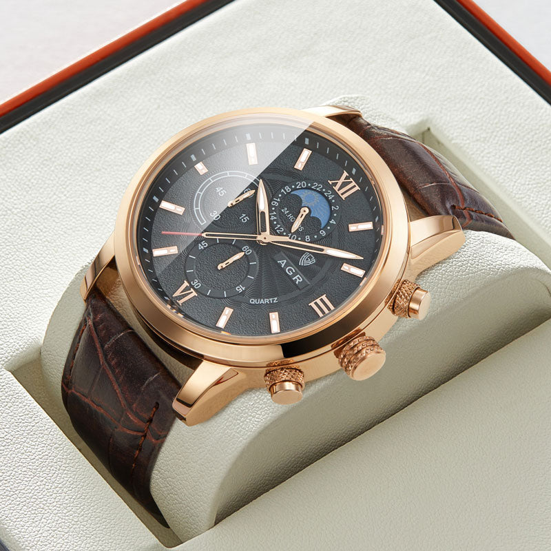 Luxurious Leather Quartz Watch