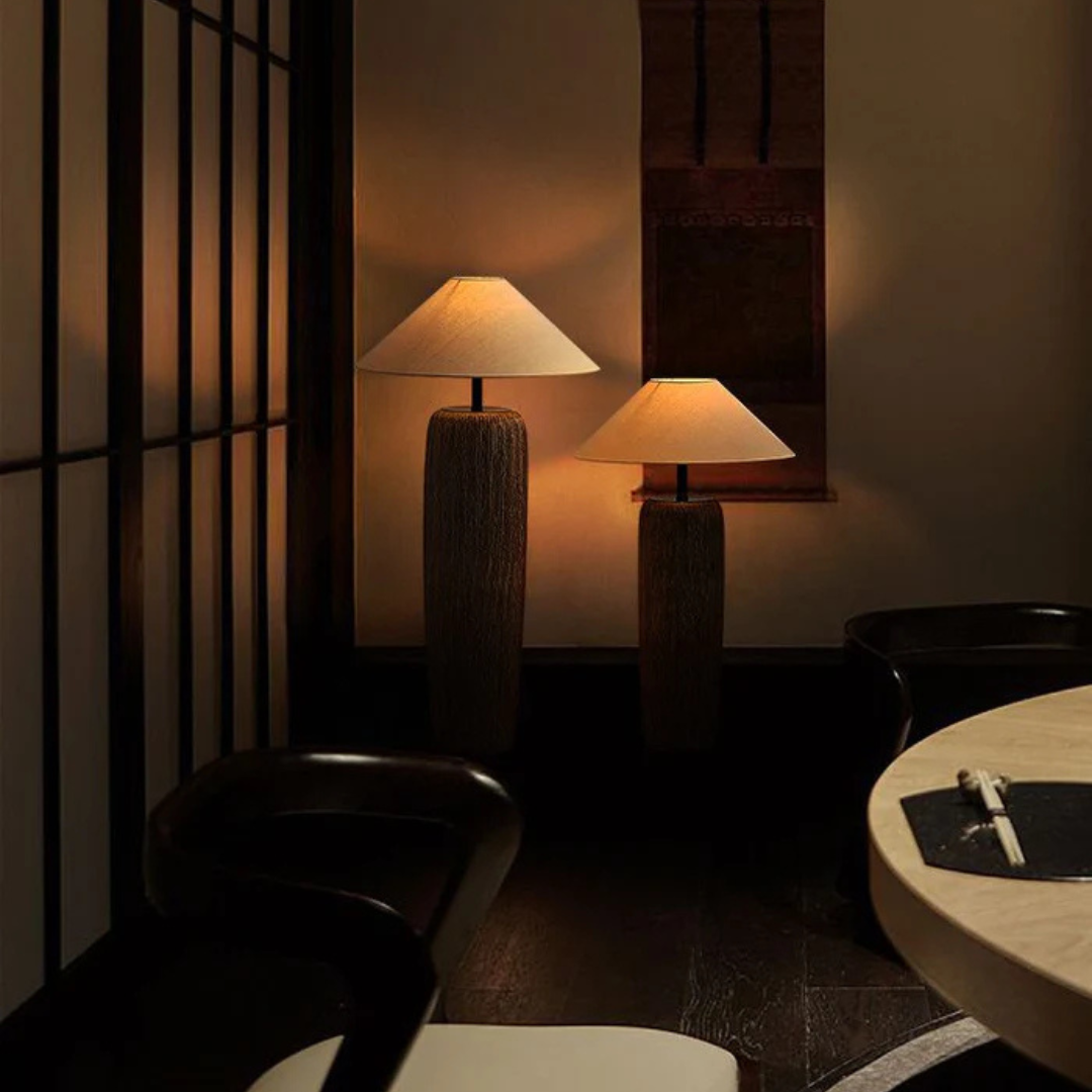 Orama - Vintage Holz-Stehlampe