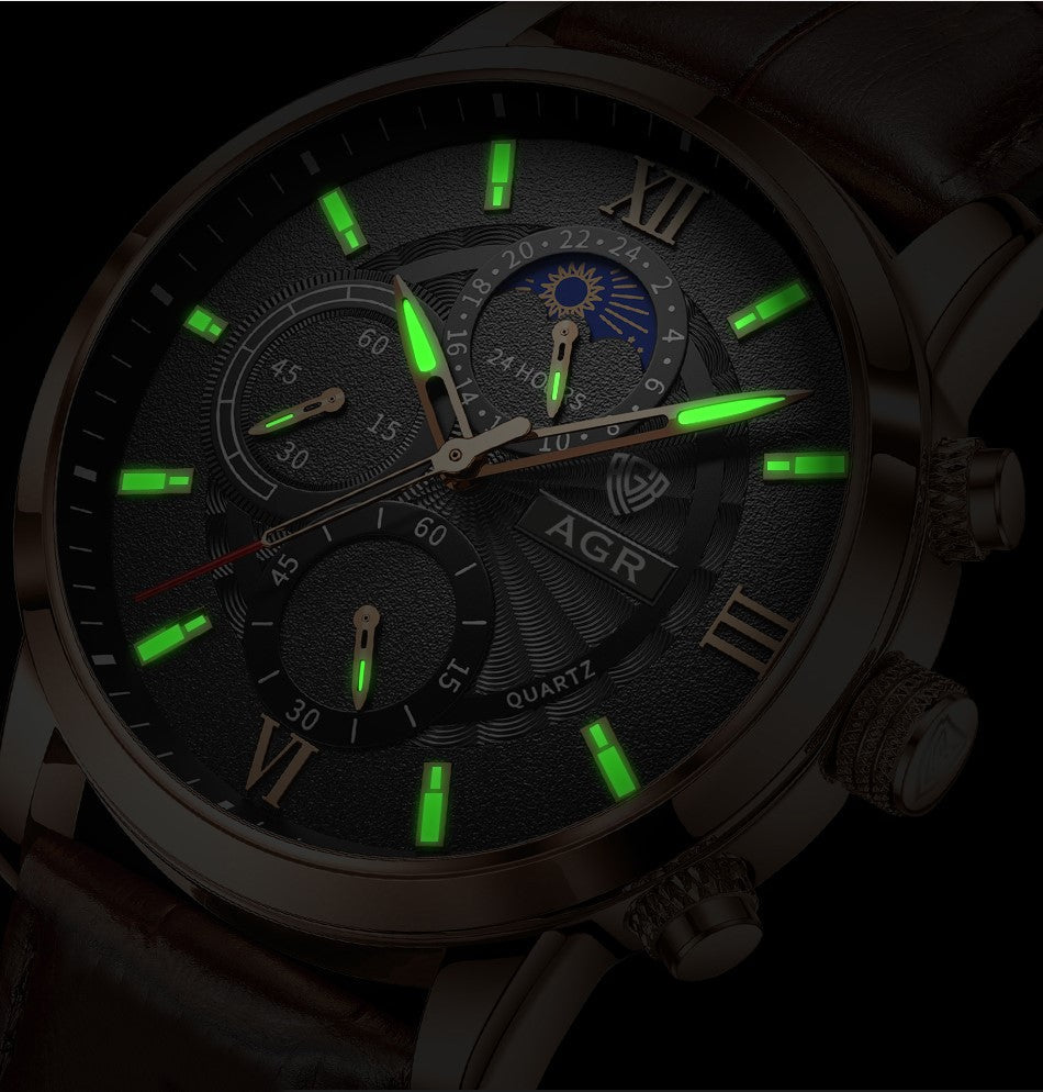 Luxurious Leather Quartz Watch