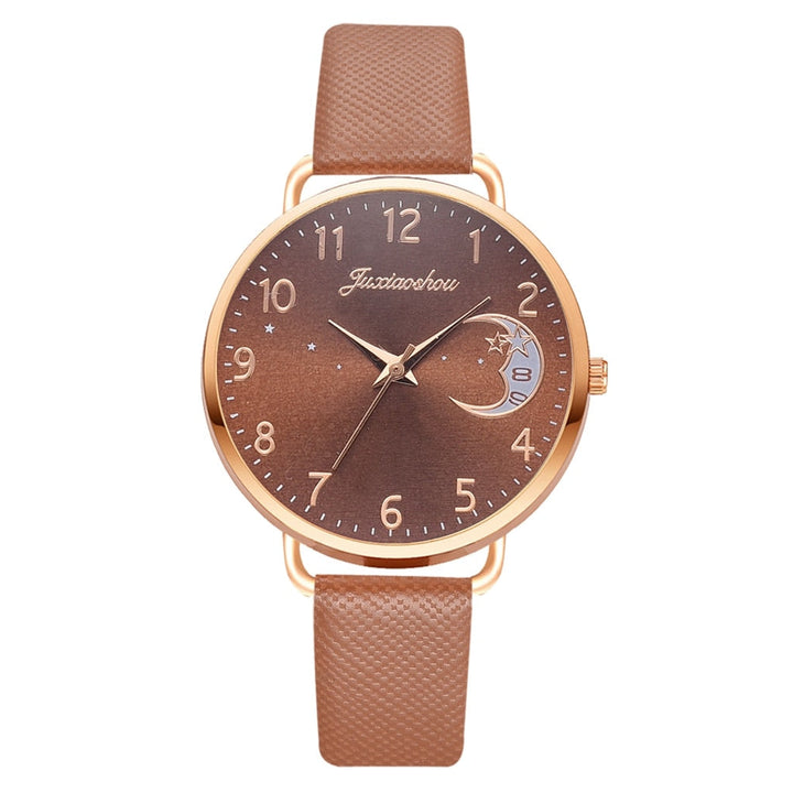 Set with Watch and Bracelets featuring Moon Phase Dial