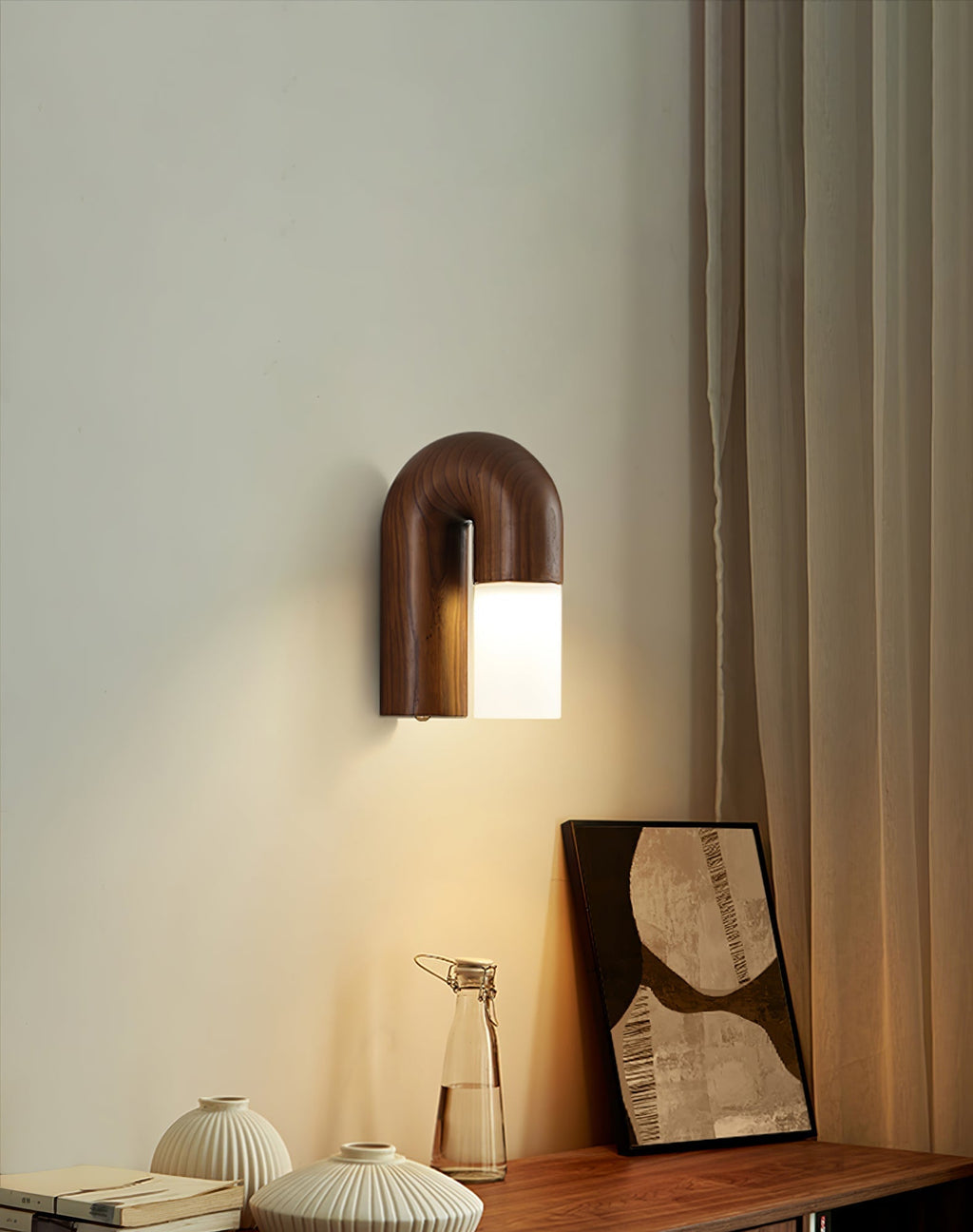 Wandleuchte Arcus aus Holz