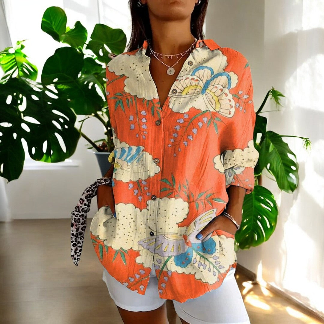 Irene | Stilvolle Blumenbluse