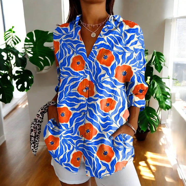 Irene | Stilvolle Blumenbluse