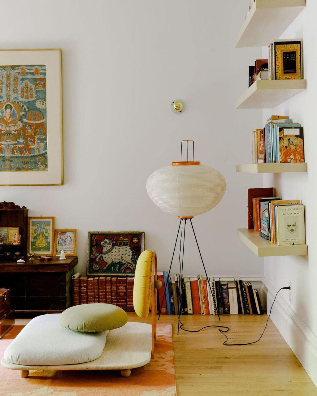 Zarte Reispapier Stehlampe