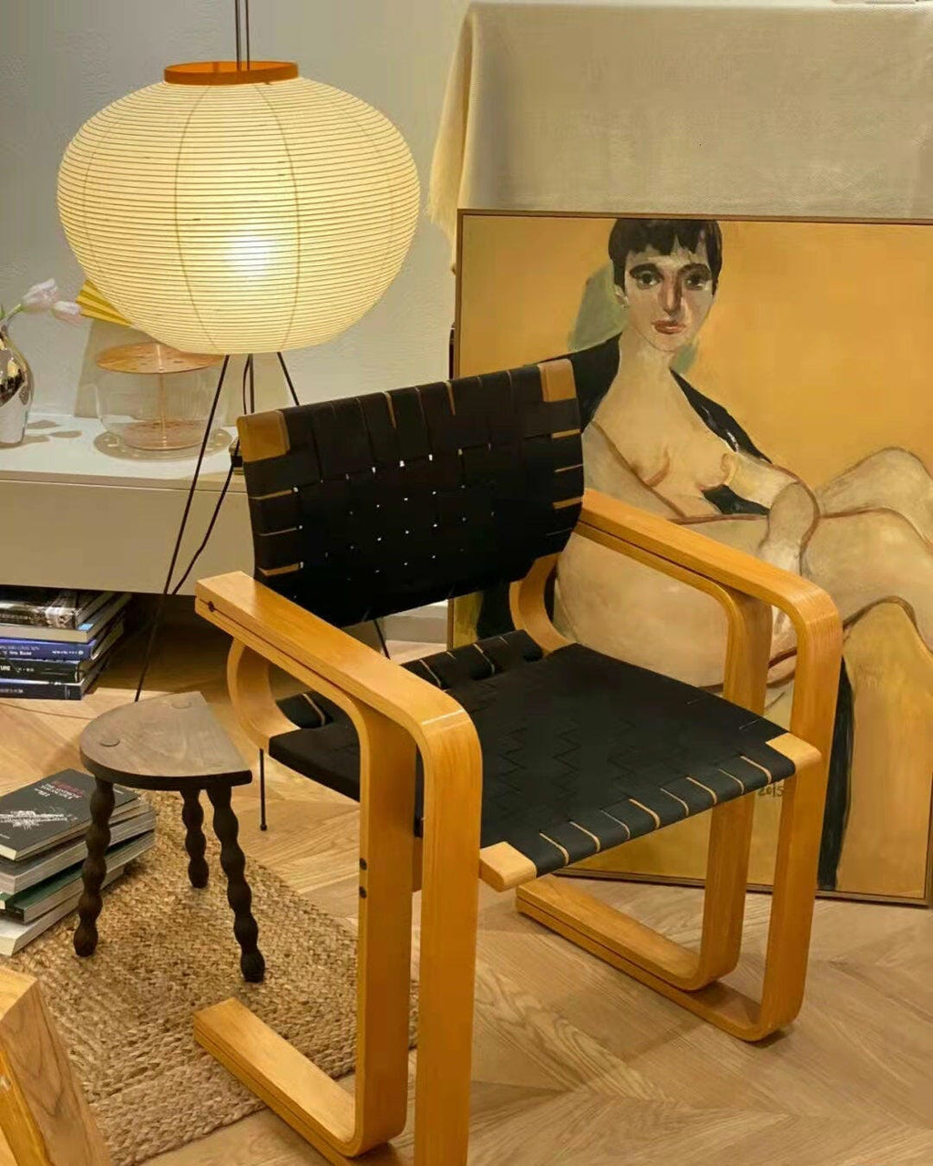 Zarte Reispapier Stehlampe