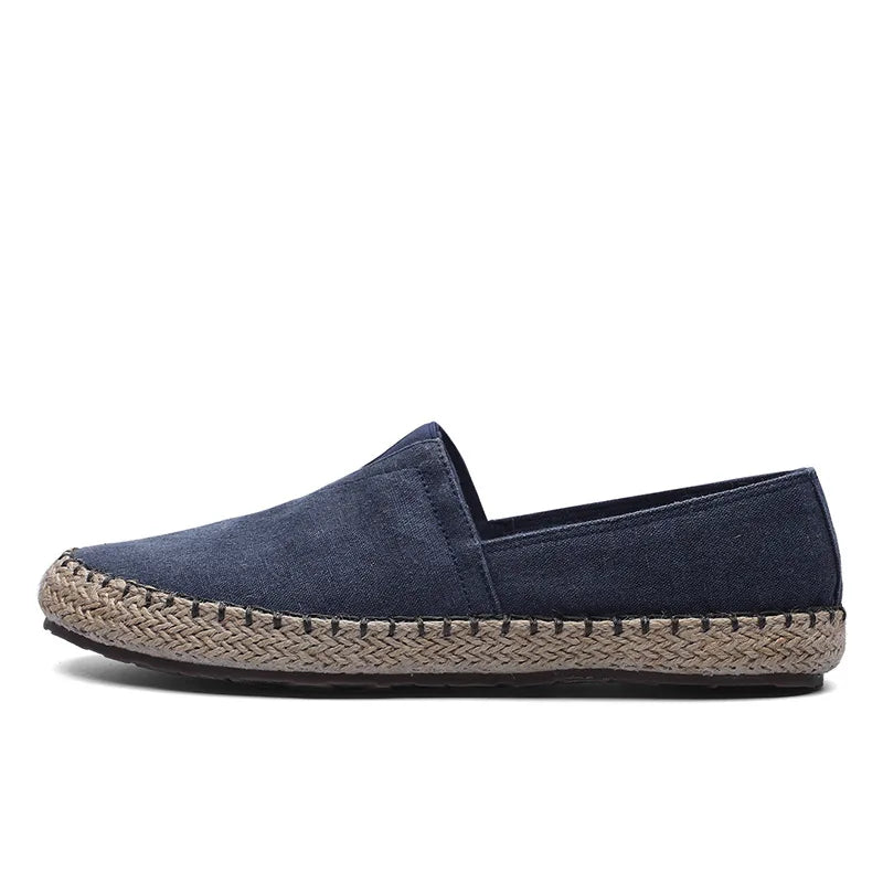 2025 spring and autumn high-quality espadrilles shoes men's flat canvas shoes hemp lazy flat shoes men's loafers driving shoes