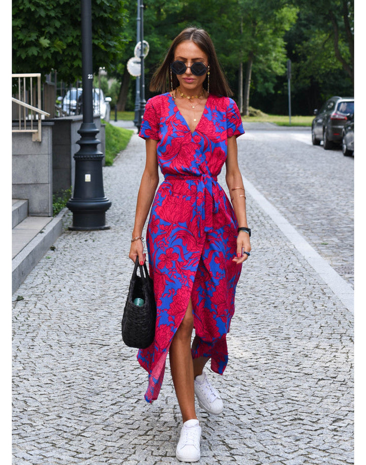 Amelie | Floral Wickel-Midikleid