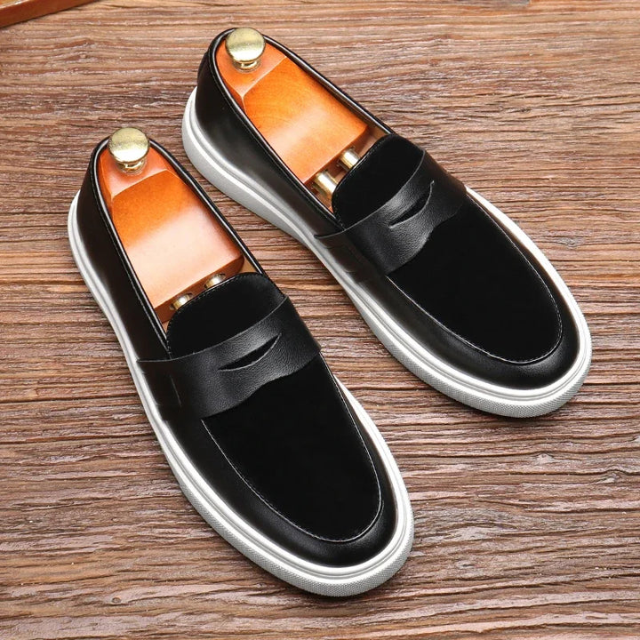 Luxury Men's Casual Slip-on Leather Shoes Men Classic British Style Penny Loafers Mens Outdoor Moccasins Driving Flats