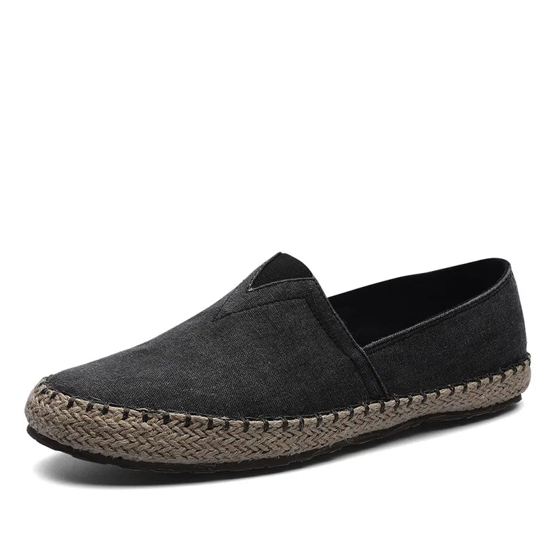 2025 spring and autumn high-quality espadrilles shoes men's flat canvas shoes hemp lazy flat shoes men's loafers driving shoes