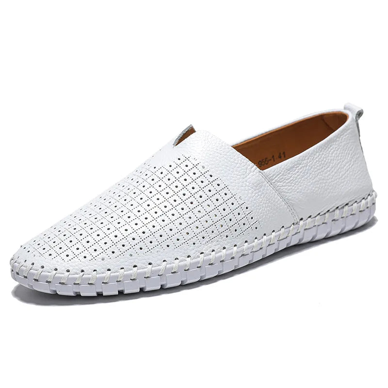 Large size men's casual shoes one pedal first layer cowhide lazy shoes leather shoes 48 yards 49 yards 50 yards