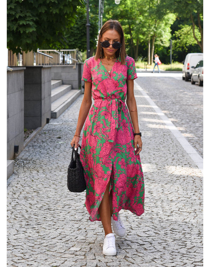 Amelie | Floral Wickel-Midikleid
