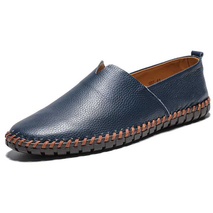 Large size men's casual shoes one pedal first layer cowhide lazy shoes leather shoes 48 yards 49 yards 50 yards