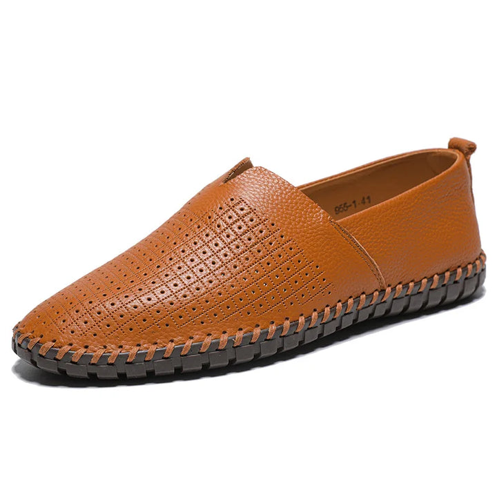 Large size men's casual shoes one pedal first layer cowhide lazy shoes leather shoes 48 yards 49 yards 50 yards