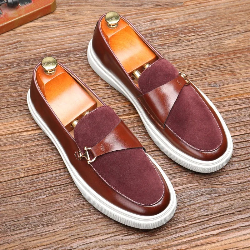 Luxury Men's Casual Slip-on Leather Shoes Men Classic British Style Penny Loafers Mens Outdoor Moccasins Driving Flats