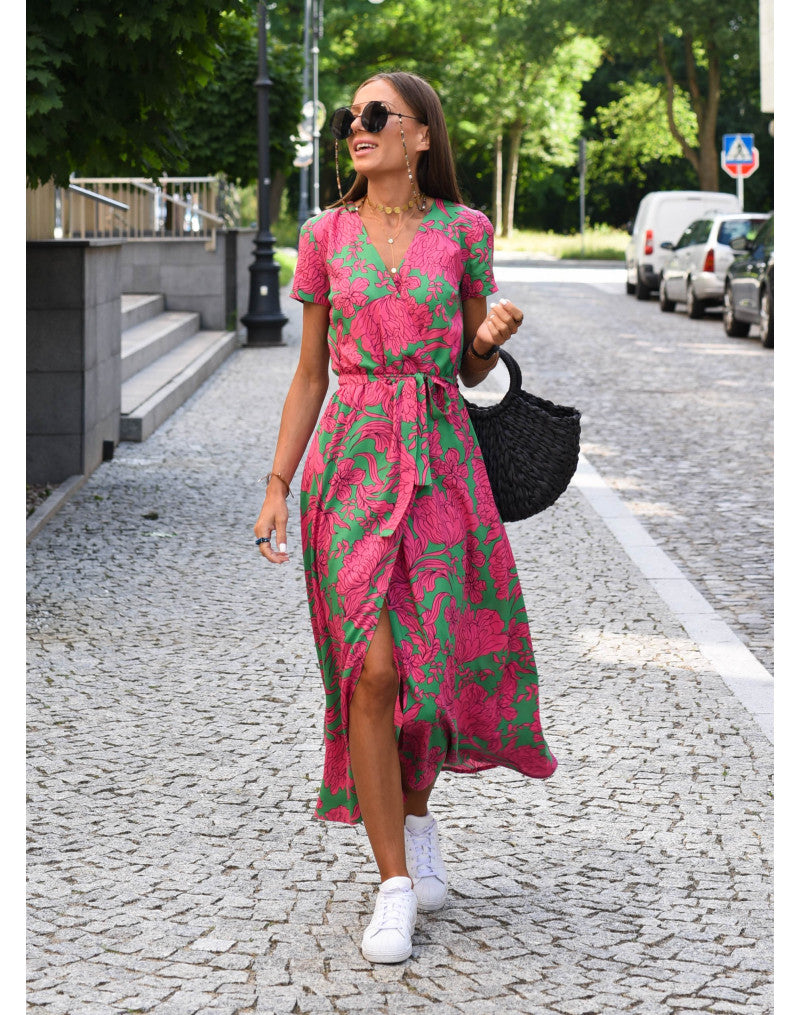 Amelie | Floral Wickel-Midikleid