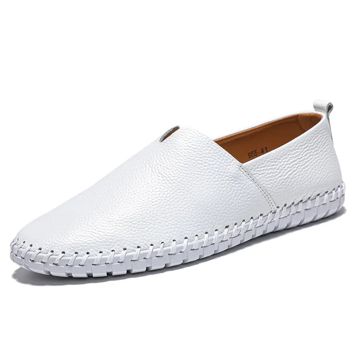 Large size men's casual shoes one pedal first layer cowhide lazy shoes leather shoes 48 yards 49 yards 50 yards
