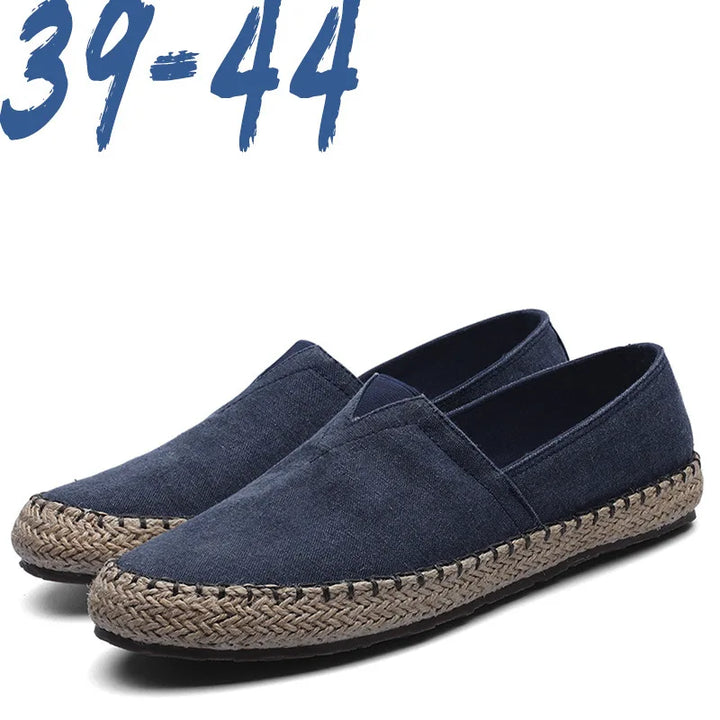 2025 spring and autumn high-quality espadrilles shoes men's flat canvas shoes hemp lazy flat shoes men's loafers driving shoes