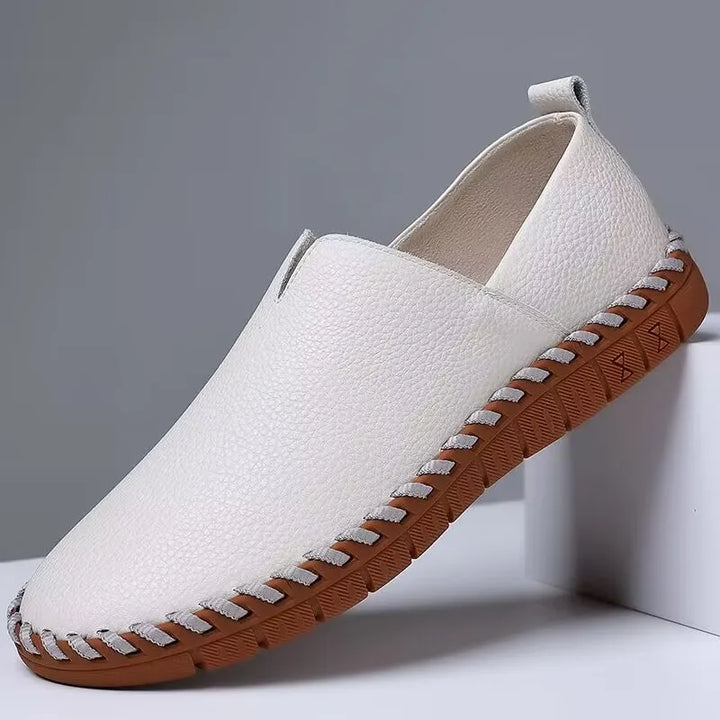 Men's Hand Stitched Genuine Leather Slip On Shoes Business Formal Occasion Wedding Party Footwear Leisure Official Board-Shoes