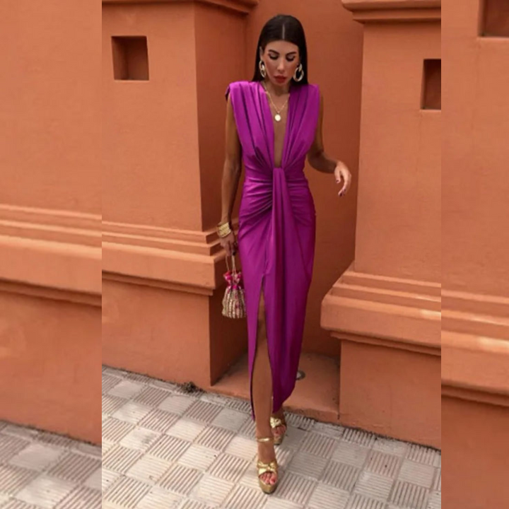 Isabelle - Party Dress with Deep Neckline
