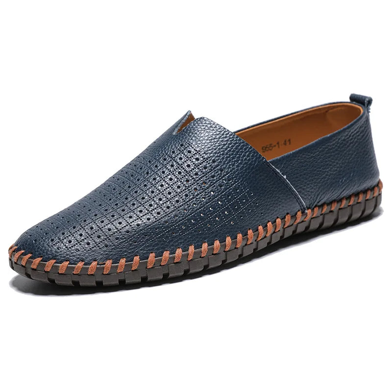Large size men's casual shoes one pedal first layer cowhide lazy shoes leather shoes 48 yards 49 yards 50 yards
