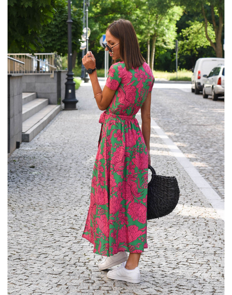 Amelie | Floral Wickel-Midikleid
