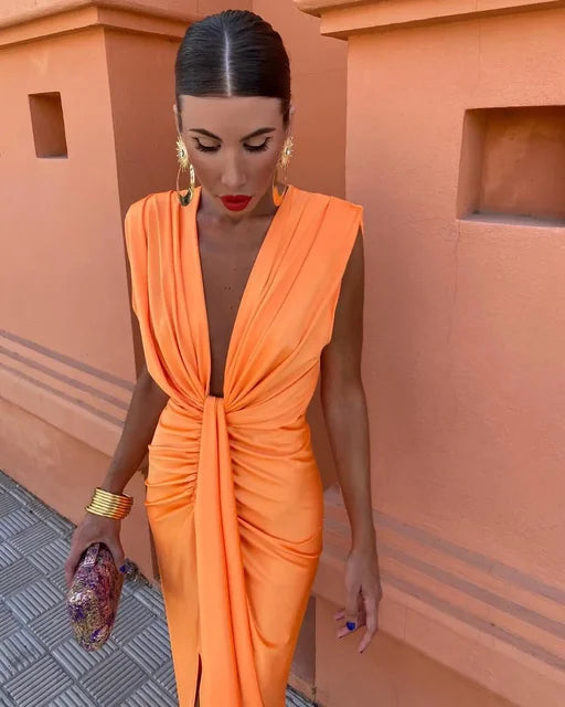 Isabelle - Party Dress with Deep Neckline
