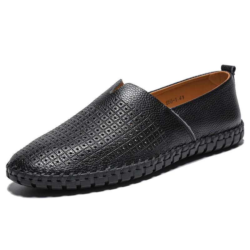Large size men's casual shoes one pedal first layer cowhide lazy shoes leather shoes 48 yards 49 yards 50 yards