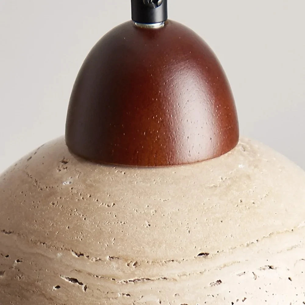 Natürliche Japandi Travertin Deckenleuchte