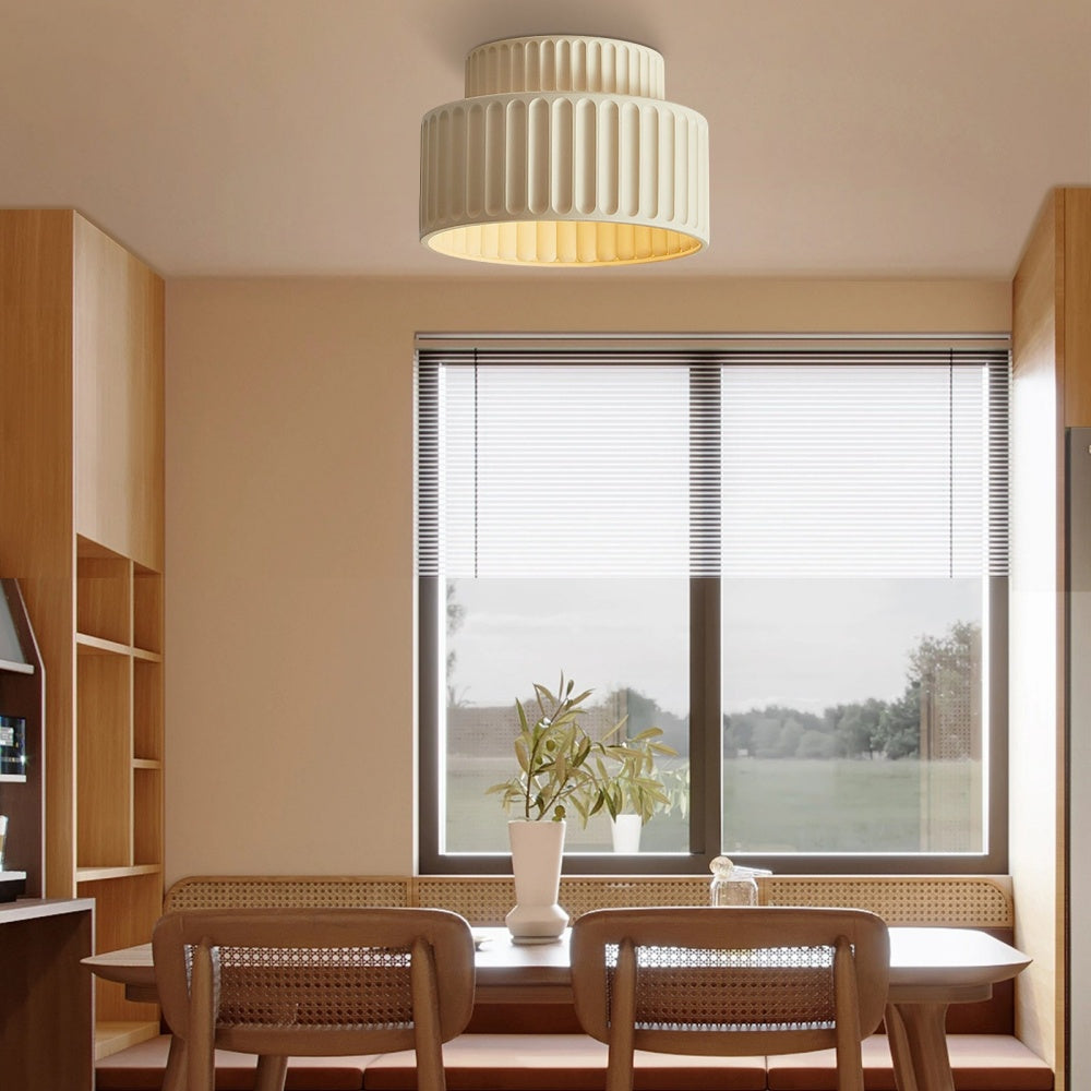 Vintage Creme Trommel Deckenleuchte