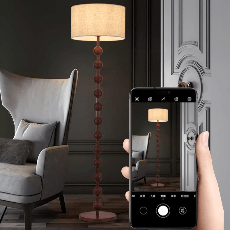 Japandi Holz Stehlampe