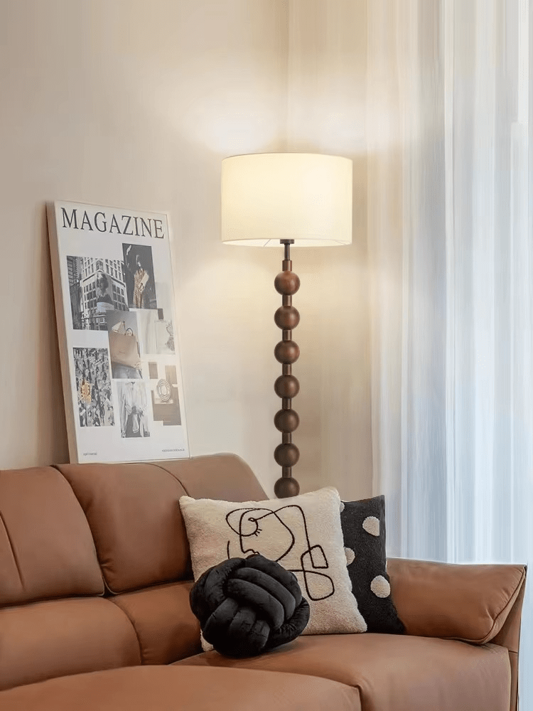 Japandi Holz Stehlampe