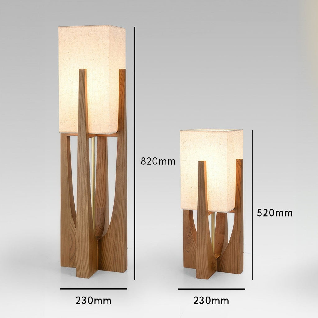 Japanische Walnuss Stehlampe im minimalistischen Holzdesign