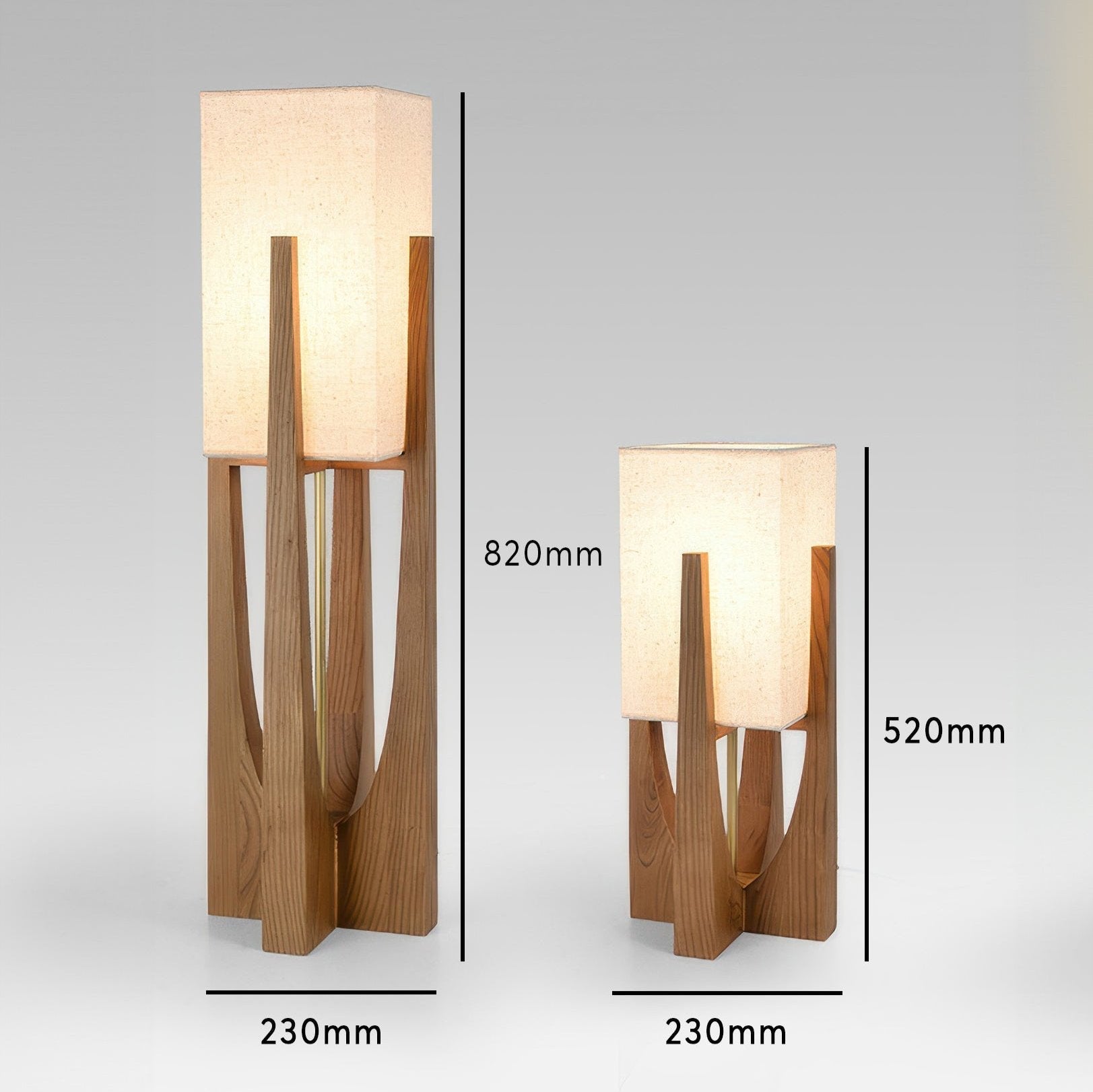 Japanische Walnuss Stehlampe im minimalistischen Holzdesign