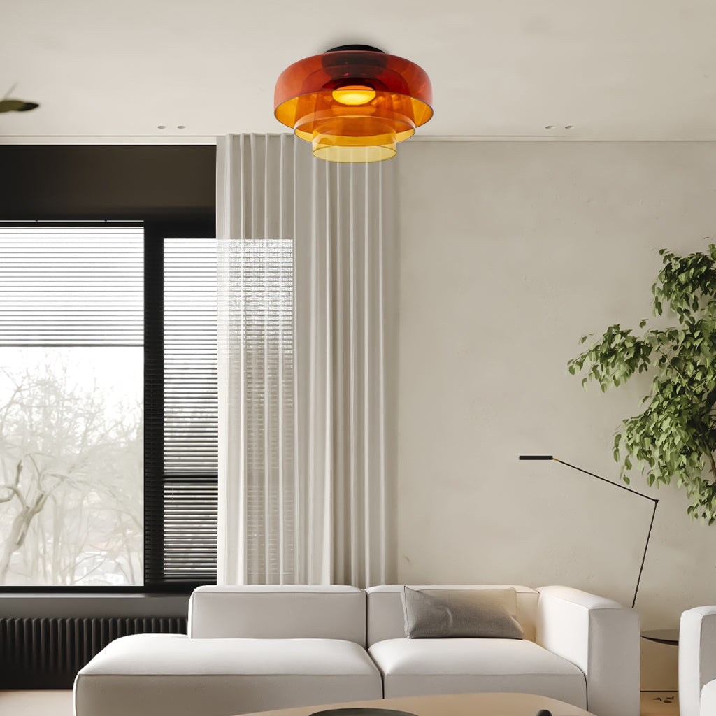 Asbille Mehrschichtige Disc Glas Deckenleuchte