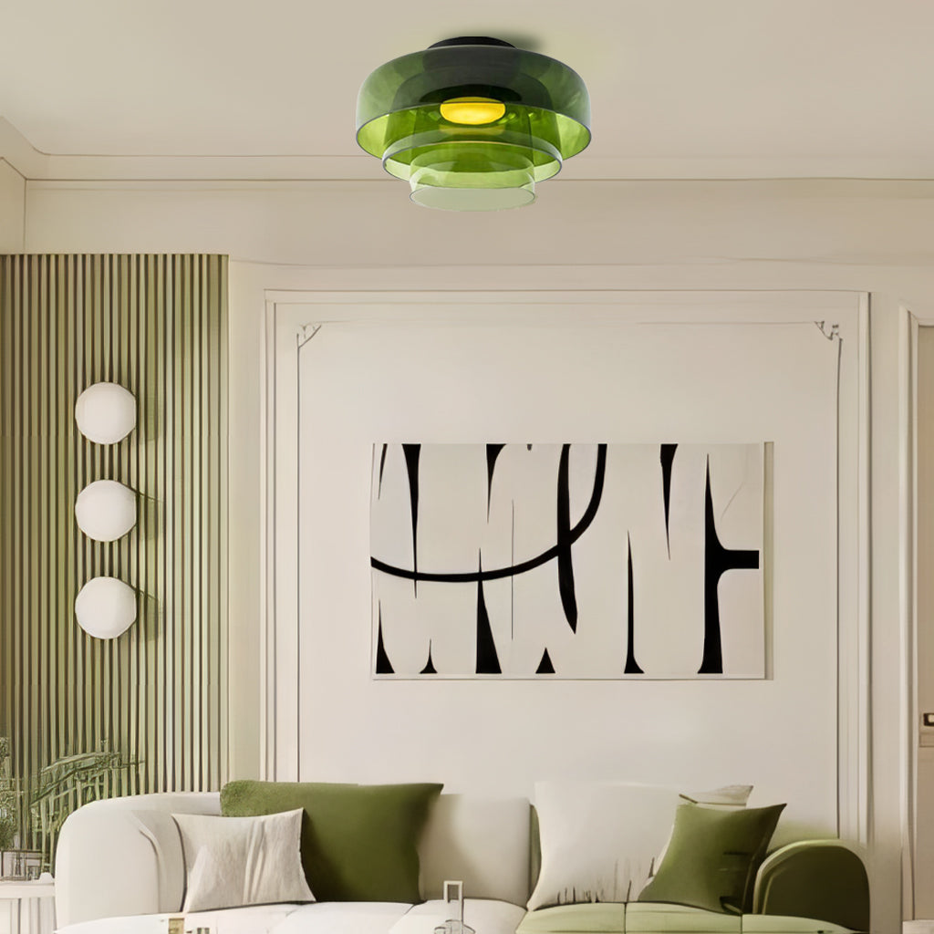 Asbille Mehrschichtige Disc Glas Deckenleuchte