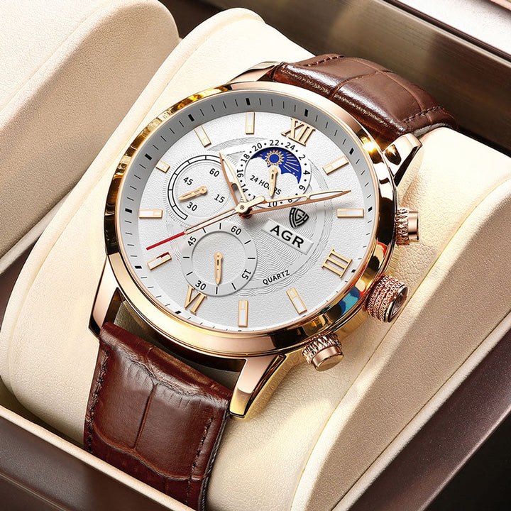Luxurious Leather Quartz Watch