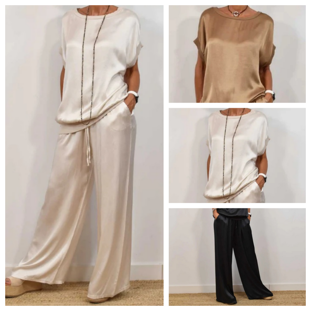 Elegant Two-Piece Satin Set