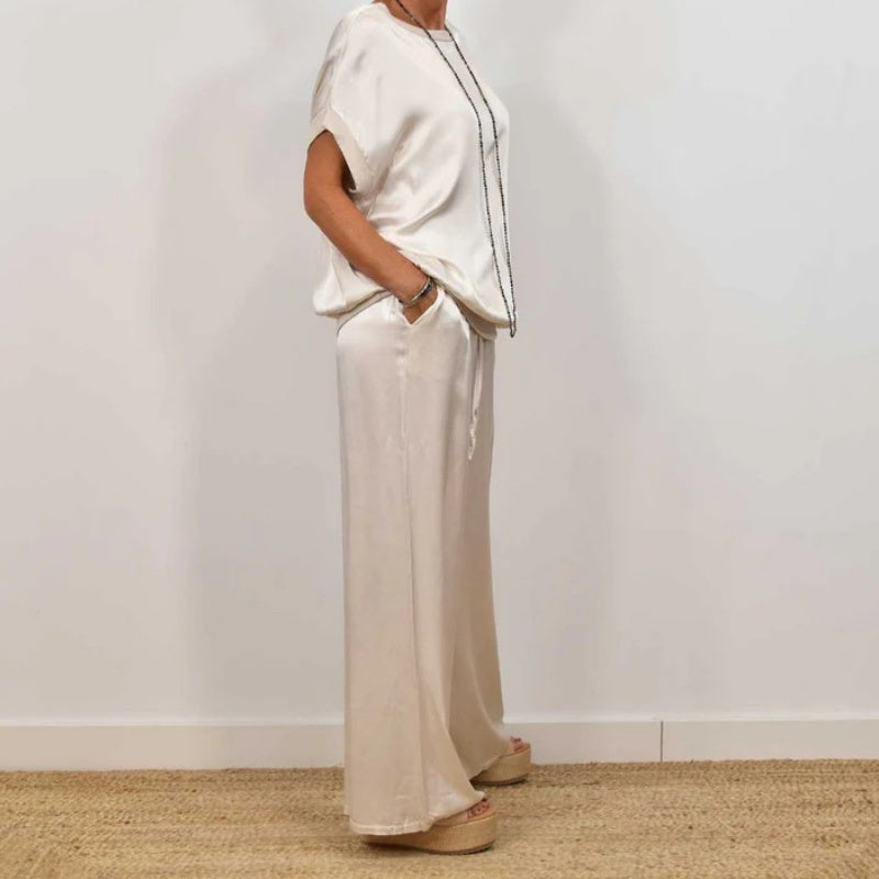 Elegant Two-Piece Satin Set