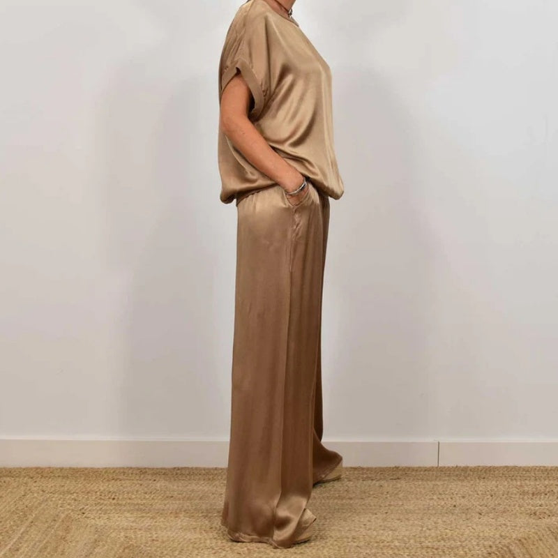 Elegant Two-Piece Satin Set
