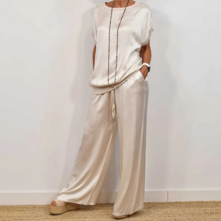 Elegant Two-Piece Satin Set