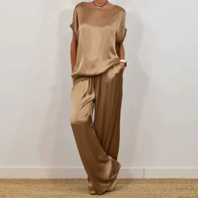 Elegant Two-Piece Satin Set