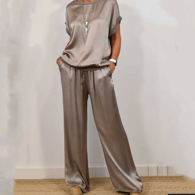 Elegant Two-Piece Satin Set