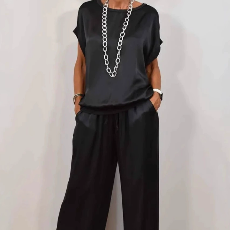Elegant Two-Piece Satin Set