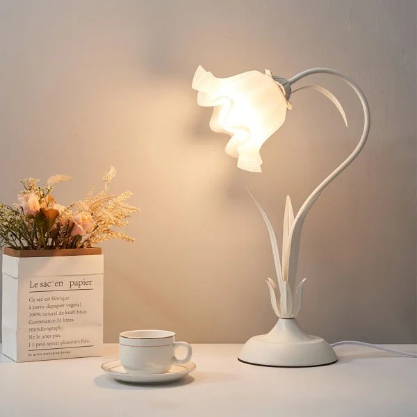 Verstellbare Vintage Blumen Tischlampe